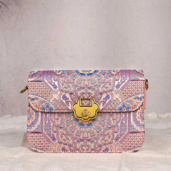 Song Brocade Leather Luxurious Clutch Handbag - Image 2