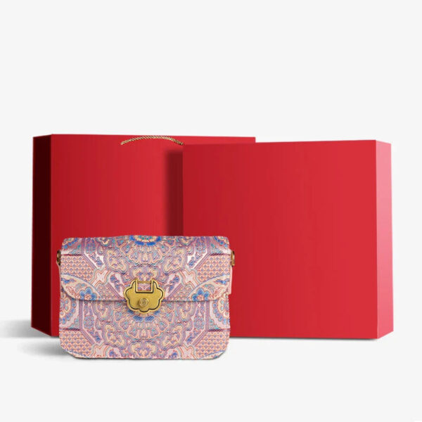 Song Brocade Leather Luxurious Clutch Handbag - Image 10