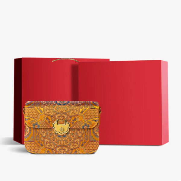 Song Brocade Leather Luxurious Clutch Handbag - Image 13