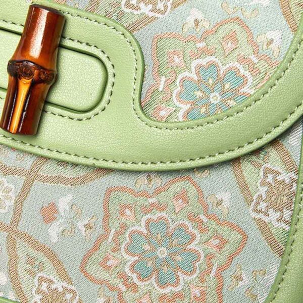 Song Brocade Mulberry Silk Bamboo Handle Handbag - Image 4
