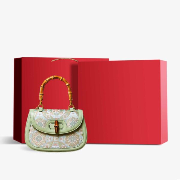 Song Brocade Mulberry Silk Bamboo Handle Handbag - Image 9