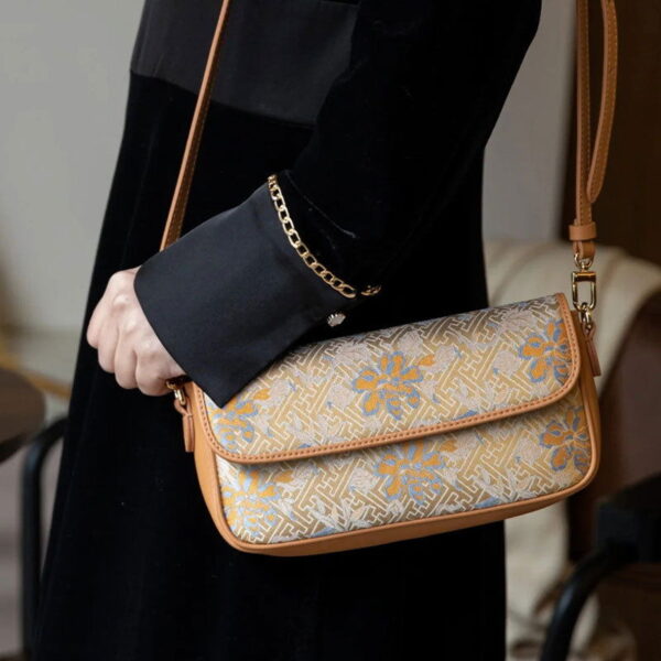 Song Brocade Mulberry Silk Traditional Shoulder Bag - Image 2