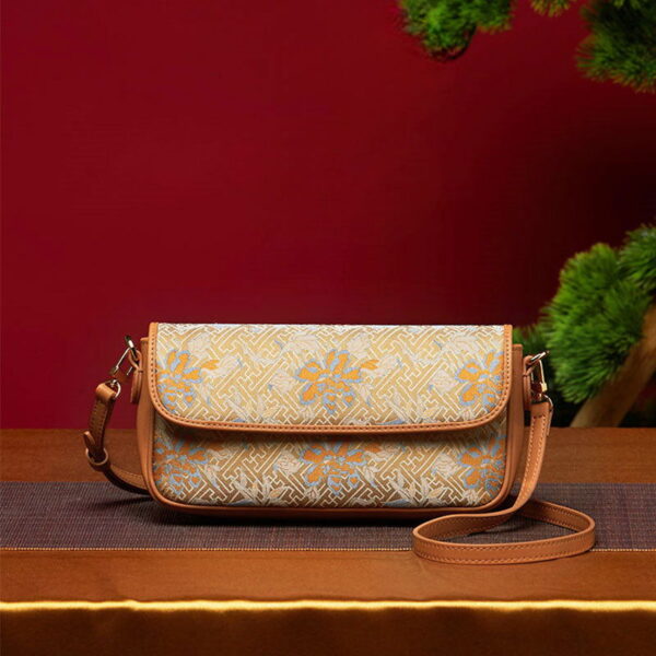Song Brocade Mulberry Silk Traditional Shoulder Bag - Image 4