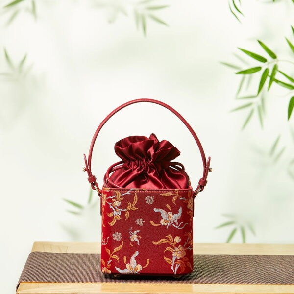 Song Brocade New Chinese Style Cube Bucket Bag - Image 2