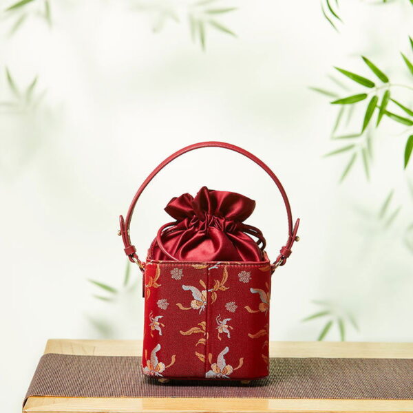 Song Brocade New Chinese Style Cube Bucket Bag - Image 4