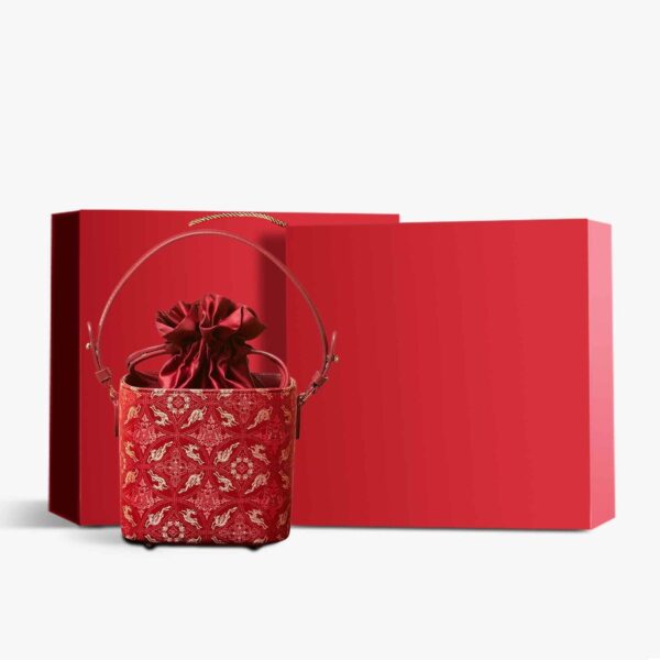 Song Brocade New Chinese Style Cube Bucket Bag - Image 5
