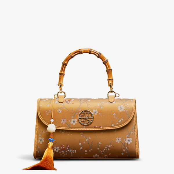 Song Brocade Silk Bamboo Handle Handabag