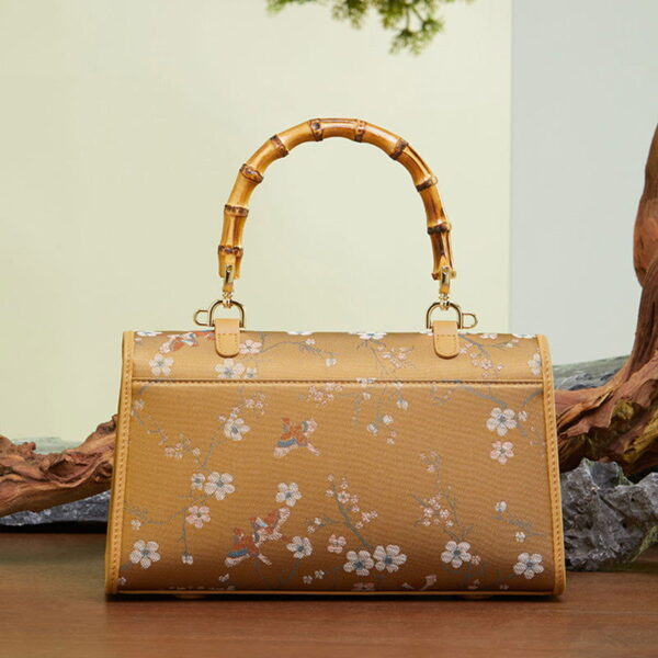 Song Brocade Silk Bamboo Handle Handabag - Image 4