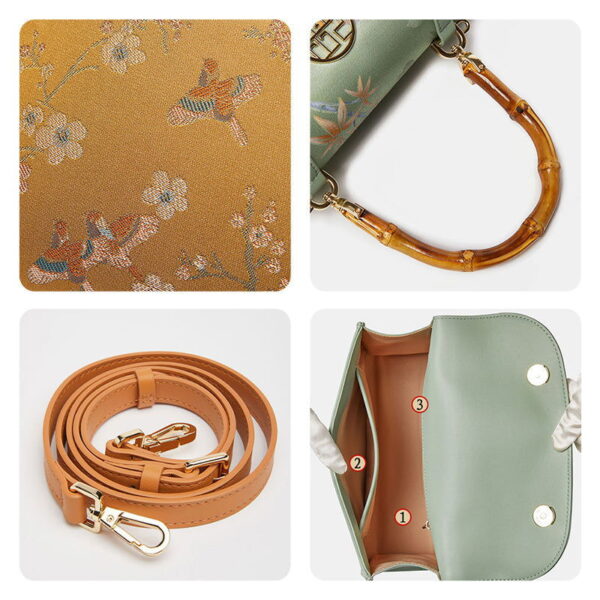 Song Brocade Silk Bamboo Handle Handabag - Image 7