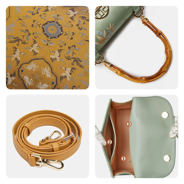 Song Brocade Silk Bamboo Handle Handabag - Image 7