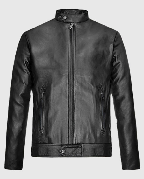 Michael Fassbender Frank Film Black Leather Jacket - Image 2