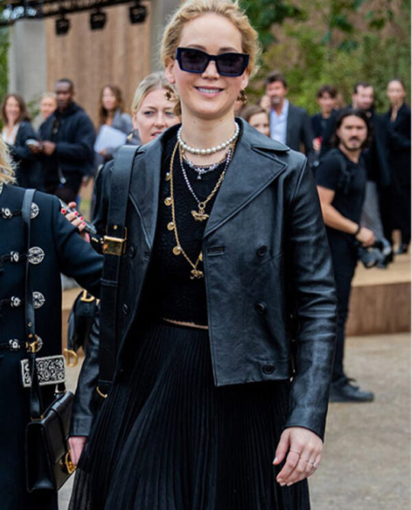 Jennifer Lawrence Black Leather Jacket
