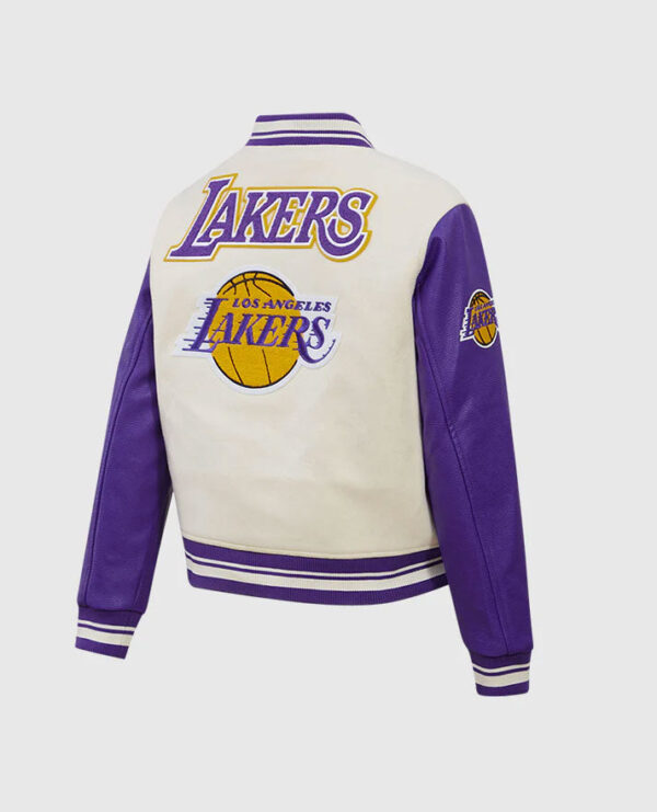 NBA Los Angeles Lakers Women's Purple-white Varsity Jacket - Image 3