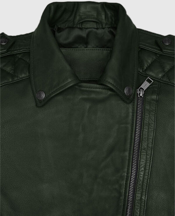 Victoria Justice Green Leather Jacket - Image 4