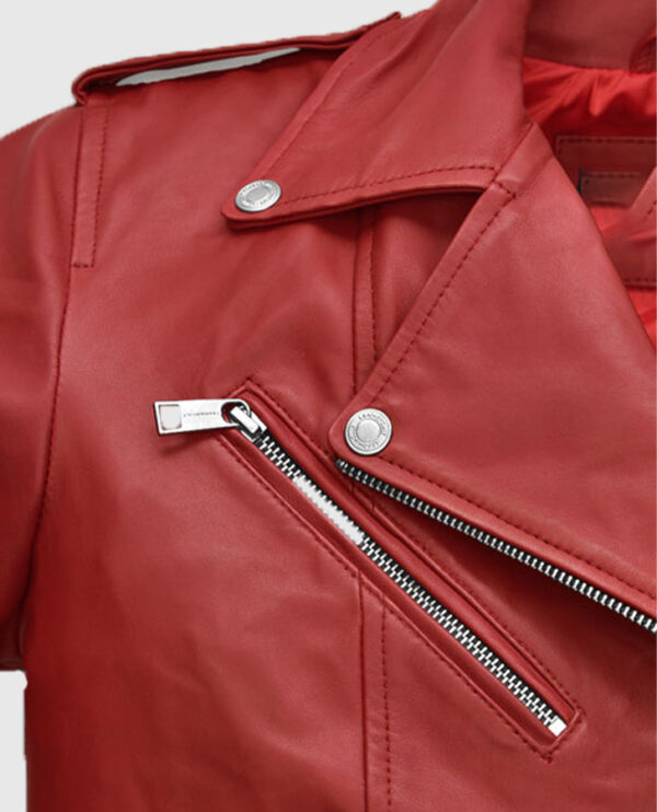 Freaky Millie Red Leather Jacket - Image 4