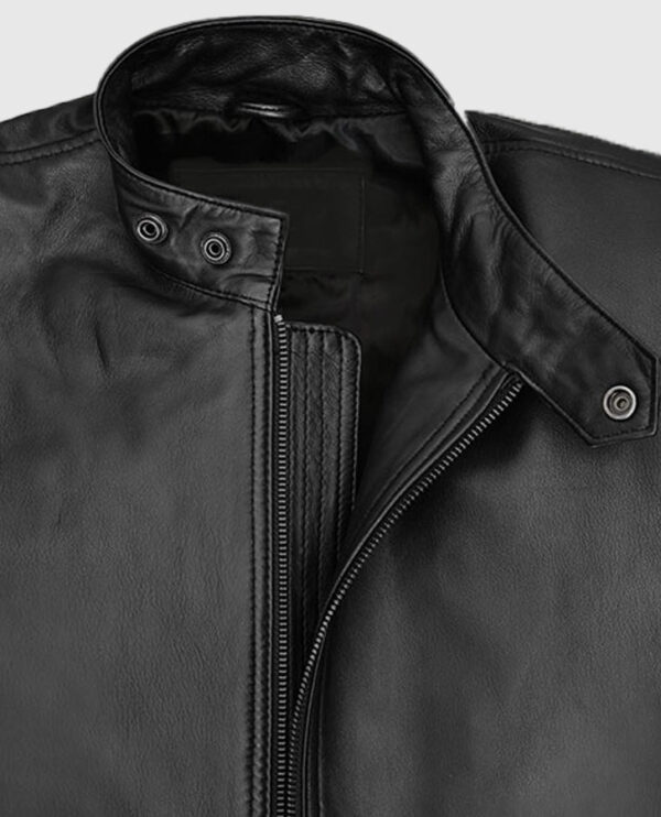 Michael Fassbender Frank Film Black Leather Jacket - Image 4
