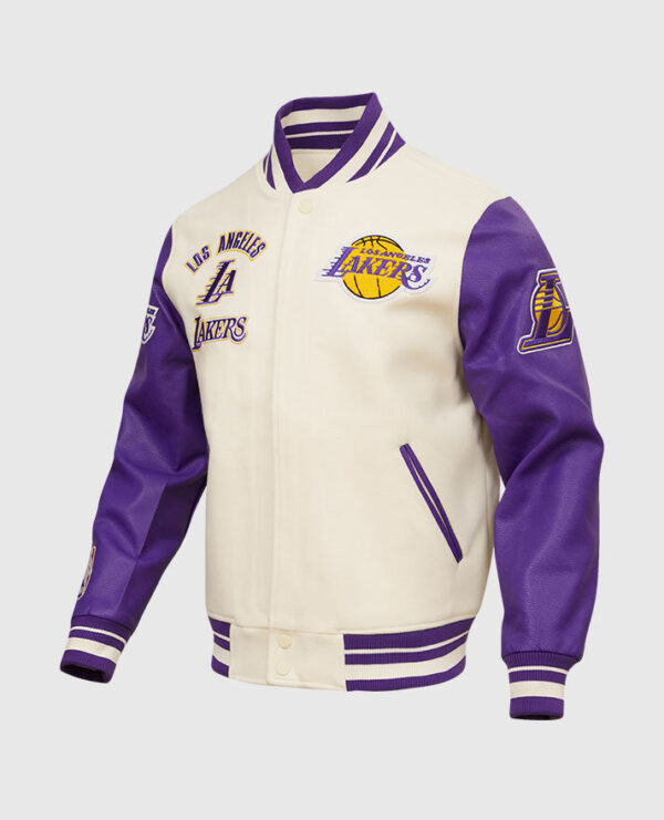 NBA Los Angeles Lakers Women's Purple-white Varsity Jacket - Image 4