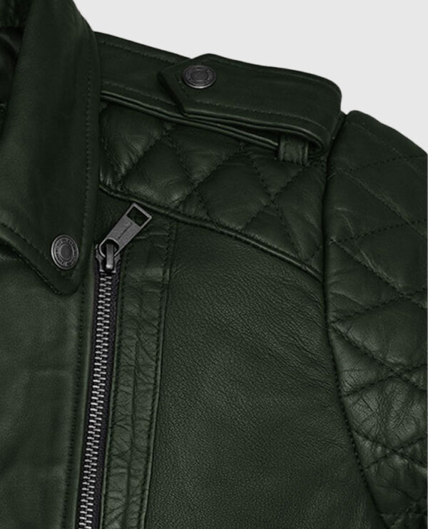 Victoria Justice Green Leather Jacket - Image 5