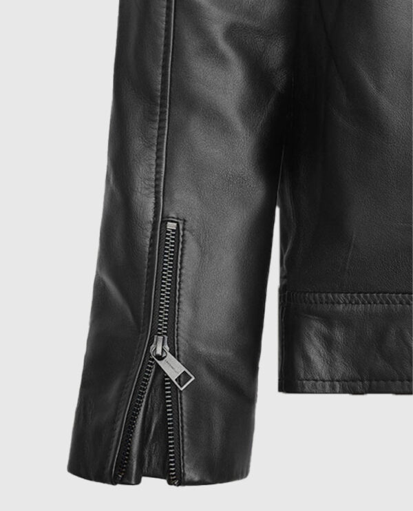 Michael Fassbender Frank Film Black Leather Jacket - Image 5