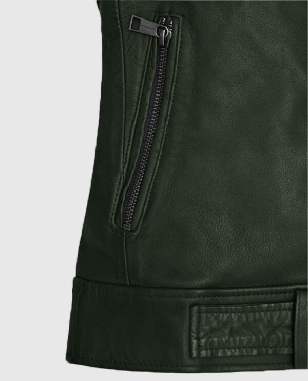Victoria Justice Green Leather Jacket - Image 6