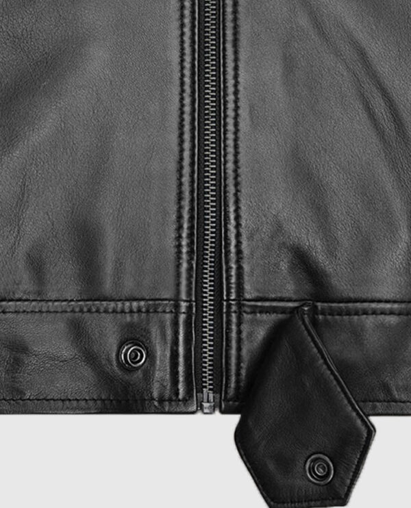 Michael Fassbender Frank Film Black Leather Jacket - Image 6