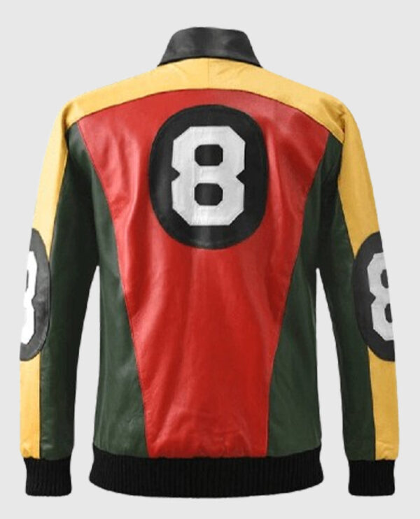 Men's 8 Ball Pool Bomber Leather Jacket - Image 2