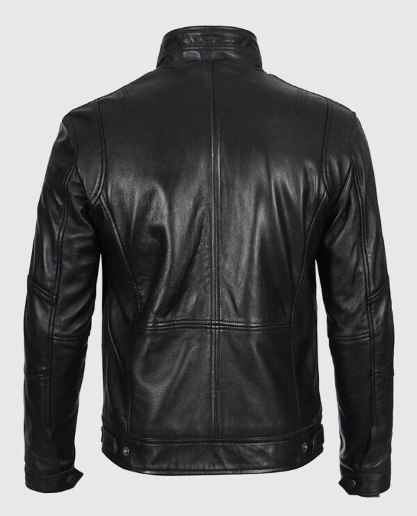 Moffit Men's Cafe Racer Real Leather Jacket - Image 2