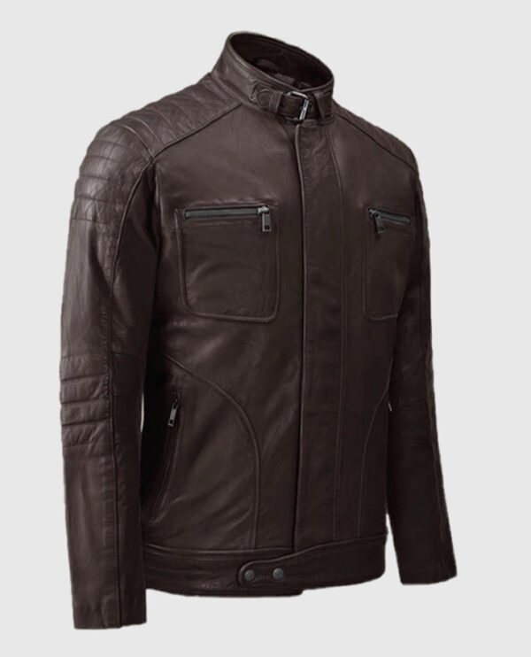 Firefly Moto Brown Biker Leather Jacket - Image 3