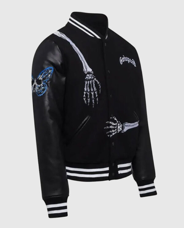 Men's Godspeed Skull Rod Black Bomber Halloween Jacket - Image 3