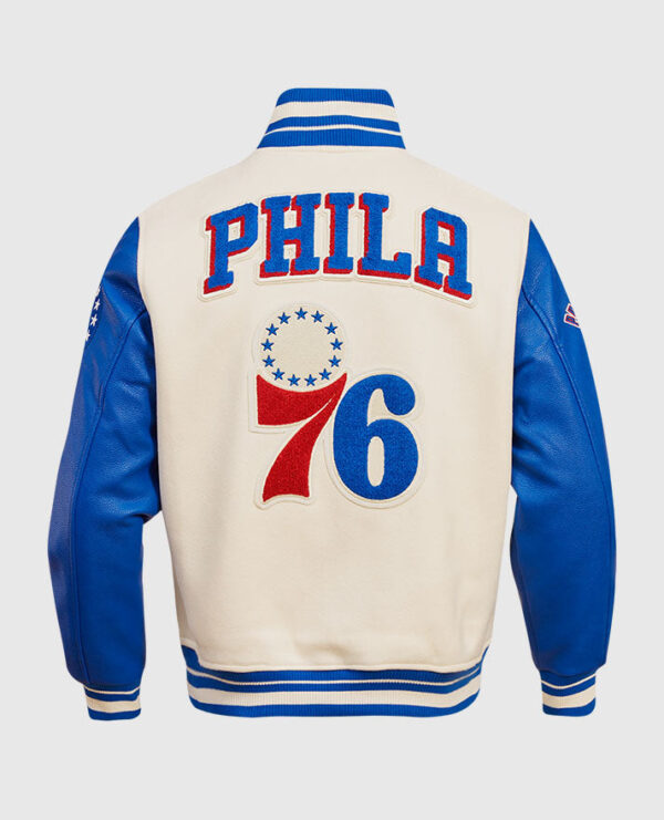 NBA Philadelphia 76ers Men's Rib Wool Varsity Jacket - Image 2