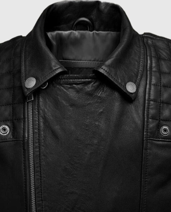 Ironwood Black Biker Leather Jacket - Image 4