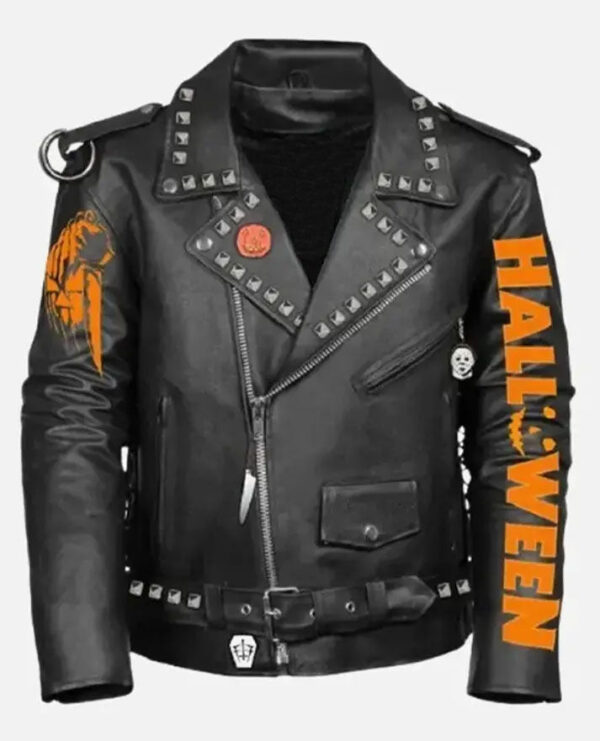 Men's Halloween Black Leather Jacket