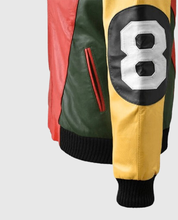 Men's 8 Ball Pool Bomber Leather Jacket - Image 4