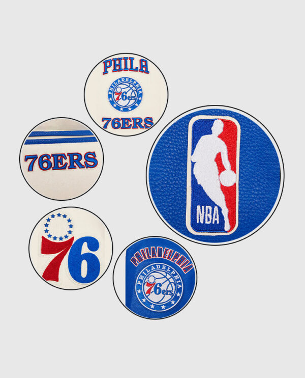 NBA Philadelphia 76ers Men's Rib Wool Varsity Jacket - Image 5