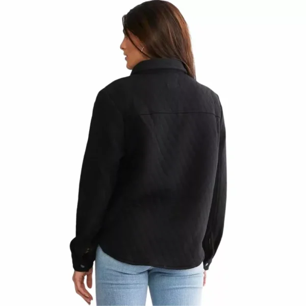 Quilted Black Wool Shacket for women - Image 2