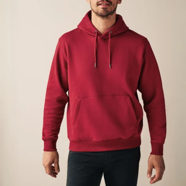 Mens Pullover Cotton Red Hoodie
