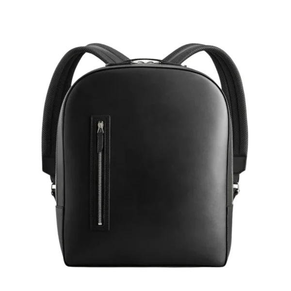 Soft Black Leather Laptop Backpack