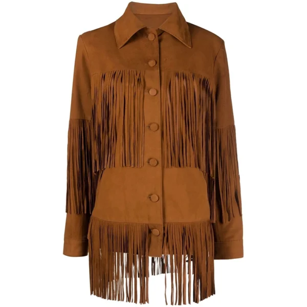 Brown Fringe Leather Jacket