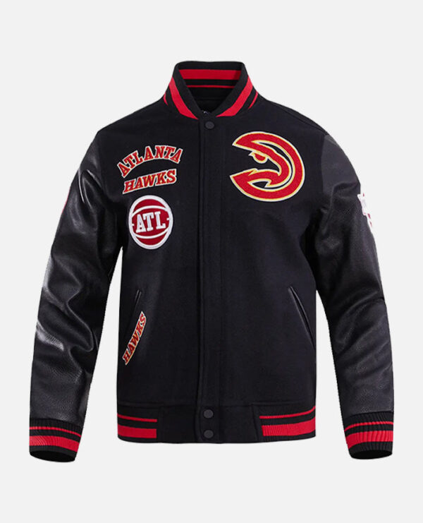NBA Atlanta Hawks Men's Rib Wool Varsity Jacket