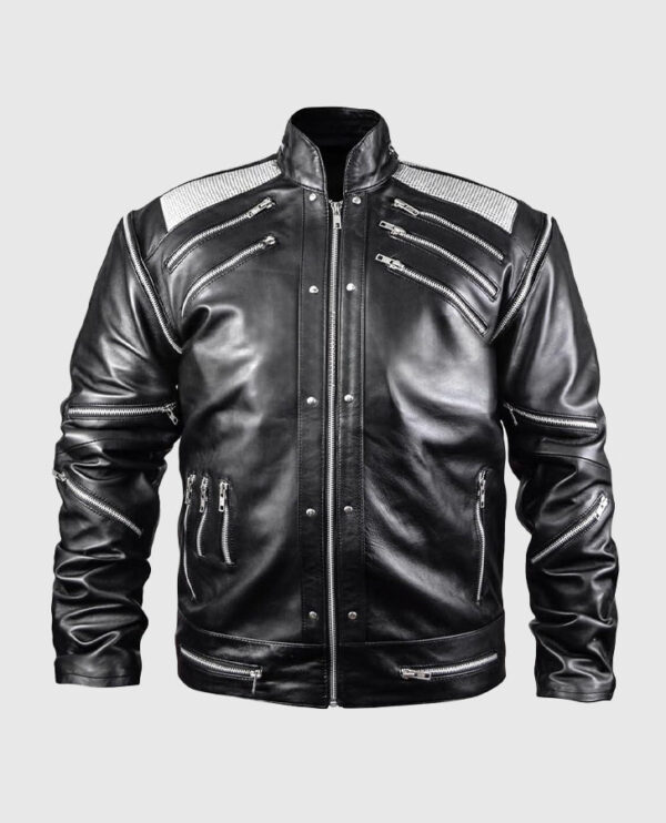 Michael Jackson Beat It Black Leather Jacket - Image 2