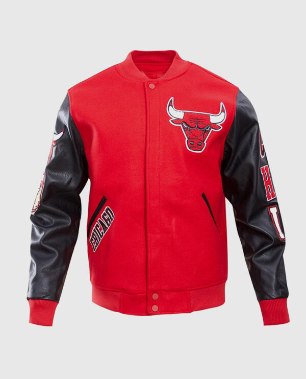 NBA Chicago Bulls  Men's Red Varsity Jacket