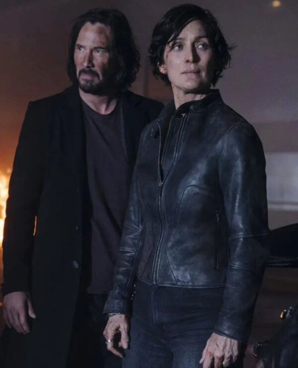 The Matrix Resurrections Carrie Anne Moss Leather Jacket