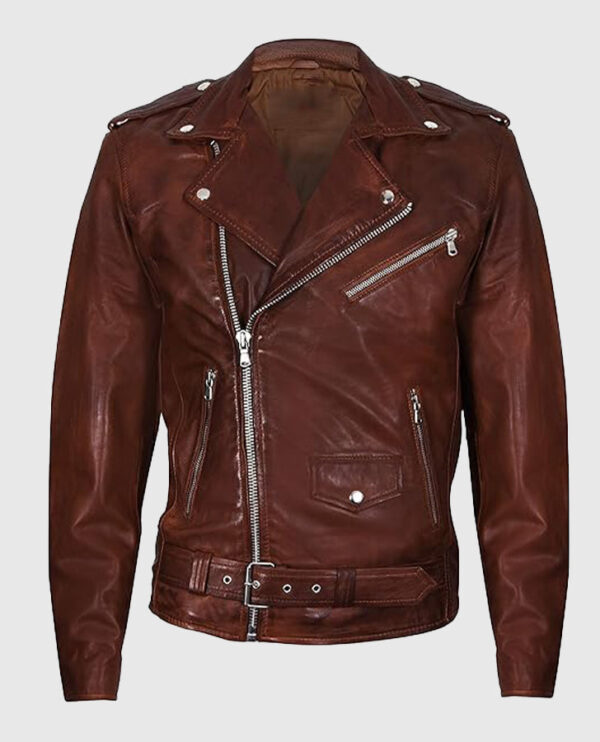 Joe Jonas Biker Leather Jacket - Image 2