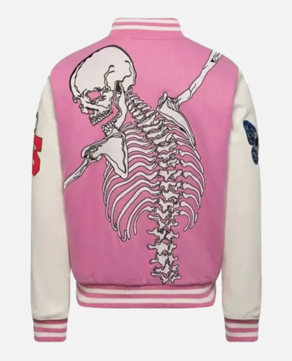Men's Godspeed Skull Pink Varsity Jacket - Image 2