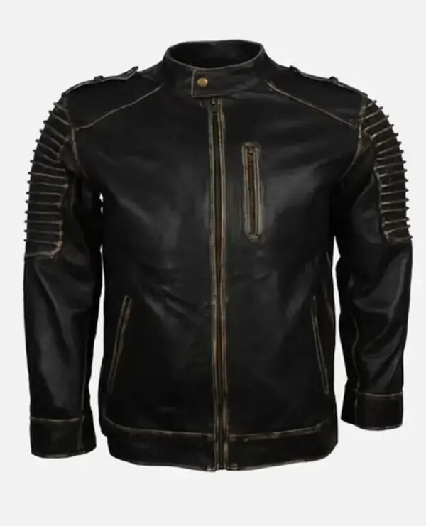 Men's Handmade Vintage Leather Jacket Halloween