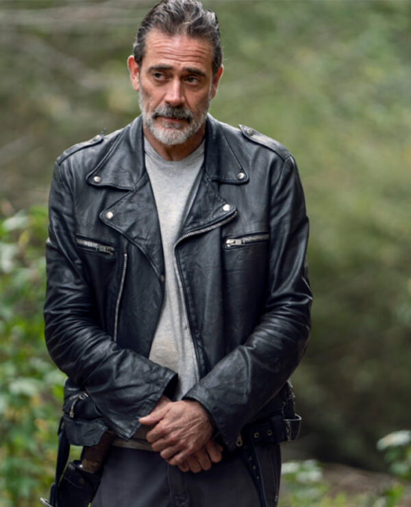Negan Walking Dead Black Biker Leather Jacket