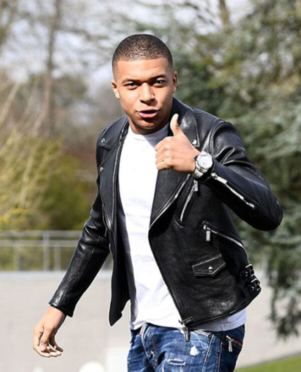 Kylian Mbappe Biker Leather Jacket