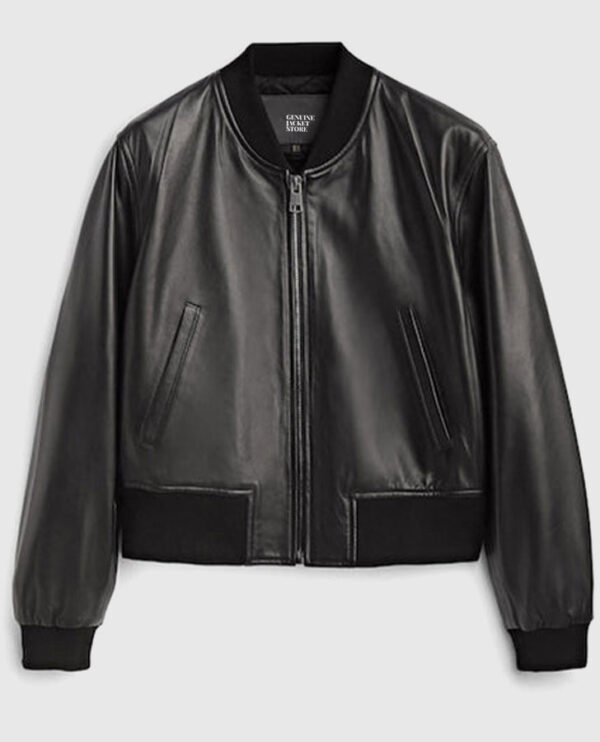 Women's B3 Black Aviator Leather Bomber Jacket