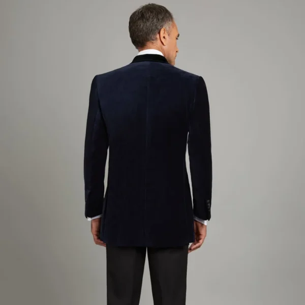 Mens Blue Velvet Tuxedo Double Breasted suit - Image 2