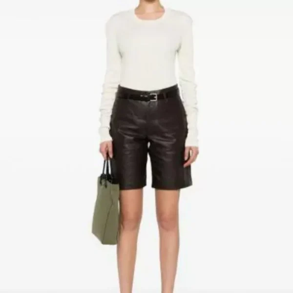 Original Black Leather Shorts Womens